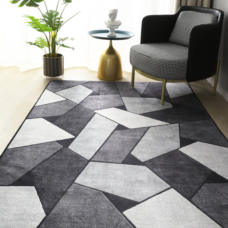 Karpet Lantai Karpet Samping Tempat Tidur Dekorasi Ruang Tamu Kamar Tidur Karpet Cetak Geometris Karpet Sofa Dekorasi Rumah Dapat Disesuaikan Mode