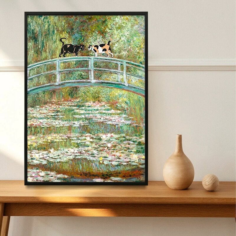 Monet – affiche de chat à motif Floral, affiche de chat à motif Floral, décoration murale, cadeau pour amoureux de chat, A1/A2/A3/A4