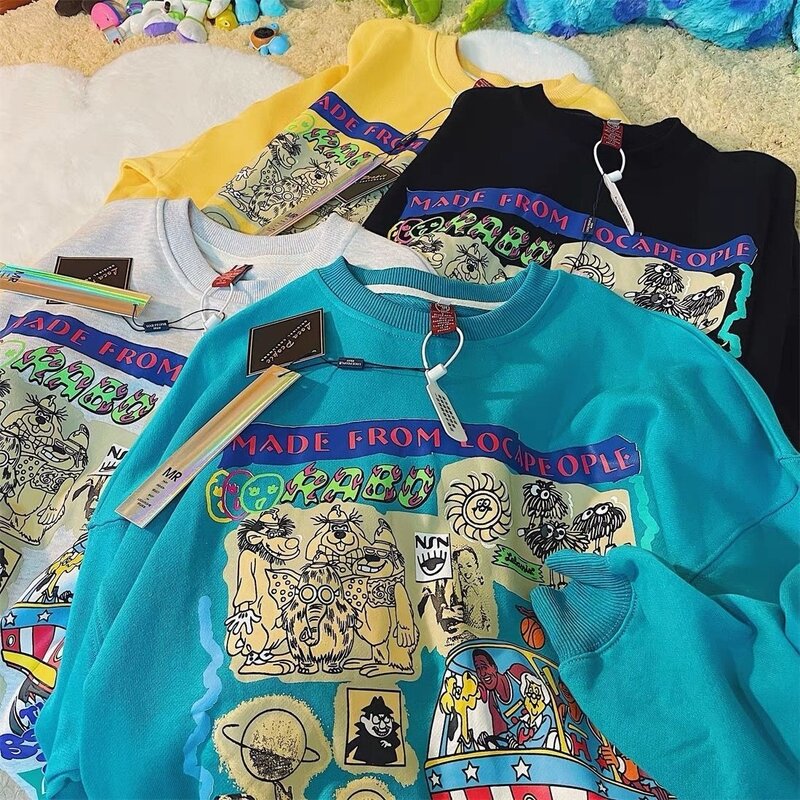 Speelgoed Storyed Amerikaanse Cartoon Anime Kleding Buzz Lightyeared Trui Vintage Tieners Lange Mouw T-shirt Hip Pop Streetwear Y2K
