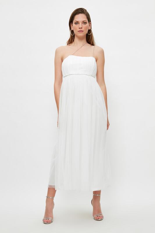 Trendyol – robe de soirée et de bal en Tulle, accessoire lumineux détaillé