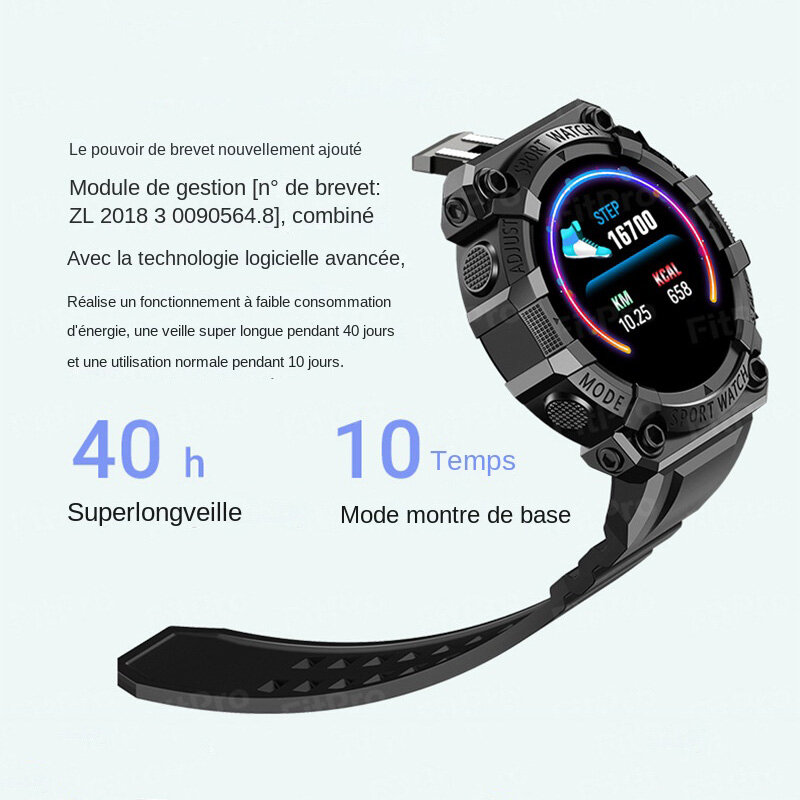 LMC B33 Smart Watch Round Color Screen Heart Rate Bluetooth Connection Pedometer Music Weather Outdoor Smart Sports Bracelet