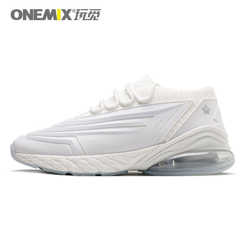 ONEMIX-Zapatillas deportivas de malla transpirable para hombre, zapatos atléticos para exteriores, de cuero, informales, a la moda