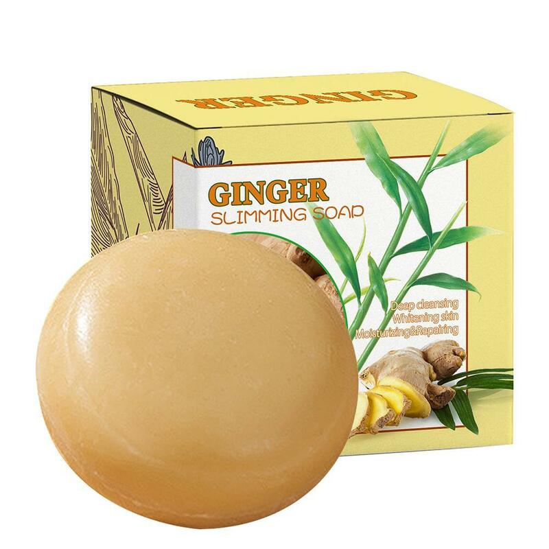 Natural Ginger Soap Lymphatic Detox Slimming Andmade Ginger Essential Oil Body Bath Soaps Fat Burning Losing Weight Health Care