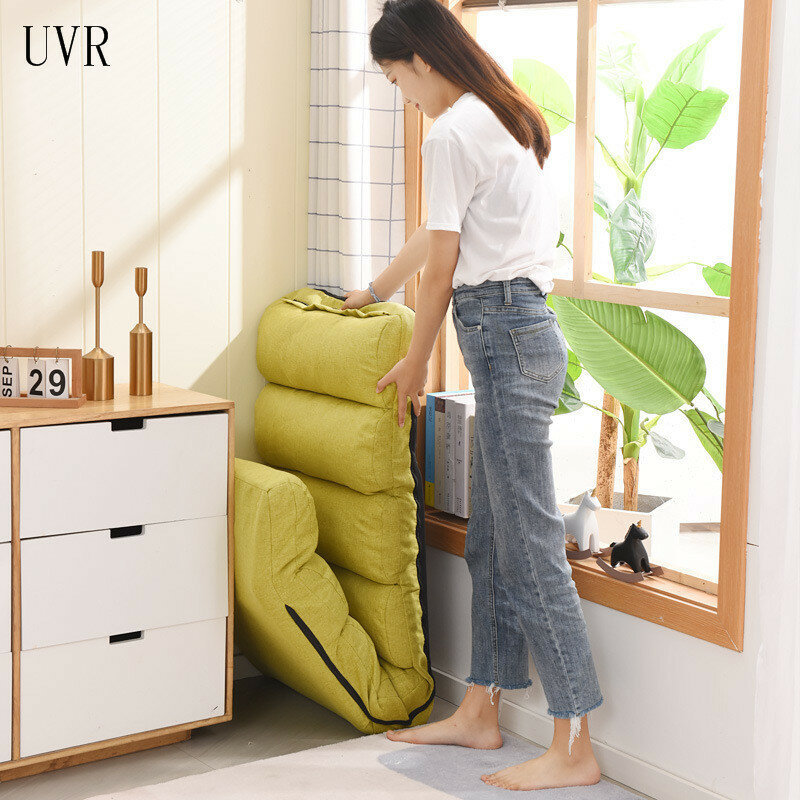 UVR Lazy Sofa Tatami Foldable Washable Floor Bay Window Sofa Leisure Reclining Chair Single Lunch Break Simple Solid Color