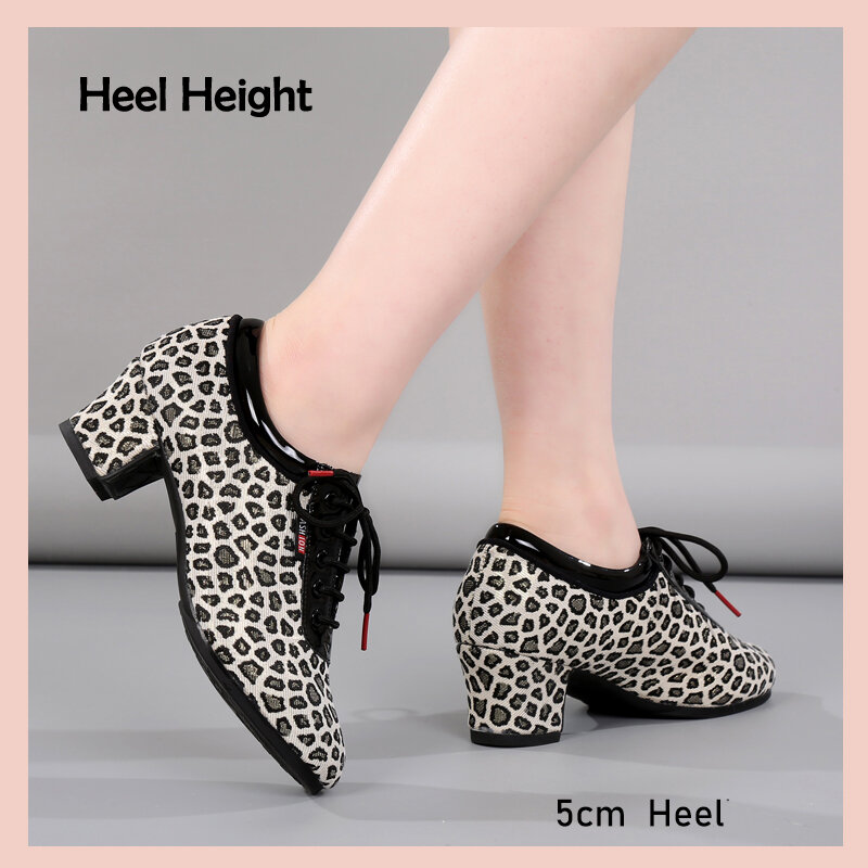DKZSYIM-Sapatos de dança latina modernos para mulheres, sapatos com estampa de leopardo ao ar livre, tango, jazz e mulher, tamanhos 34-41