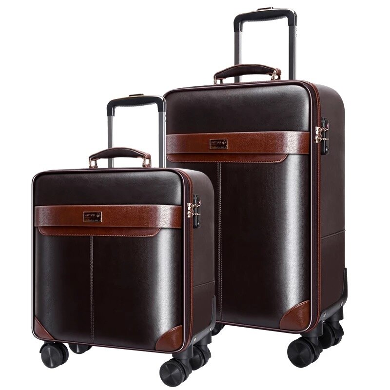 Firstmeet Man Business Luggage Set With Handbag Luxury Trolley Suitcase Bag Brand Travel Luggage Carry On PU Boarding Suitcase