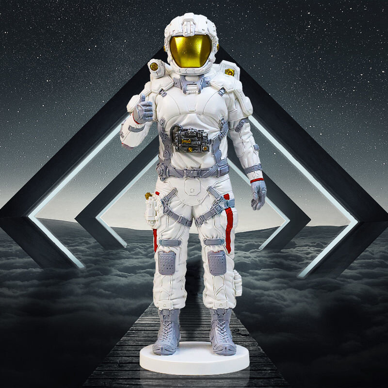 Статуэтка астронавта 28 см в скандинавском стиле, статуэтка космического человека, модель из смолы, креативная настольная фигурка, украшени...