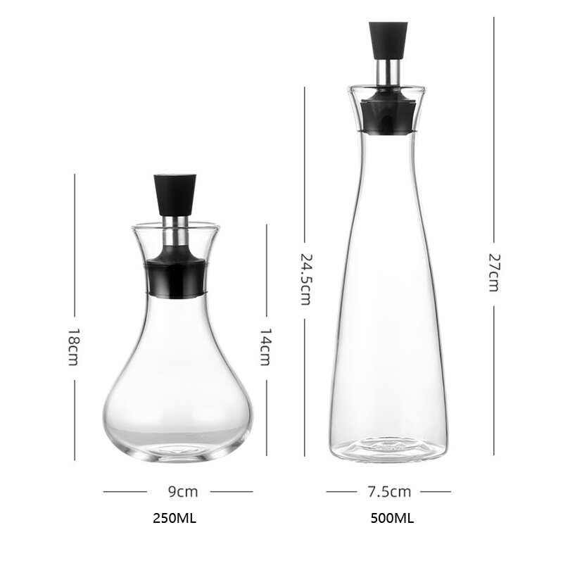 300/600Ml Glas Cruet Olie Flessen Dispenser Jus Boten Creative Lekvrije Olie Azijn Fles Saus Container pot Keuken Gereedschap