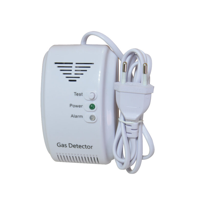Detektor Alarm kebocoran Gas mudah terbakar 110-220VAC katup magnetik Solenoid Sensor kebocoran Gas alam keamanan dapur