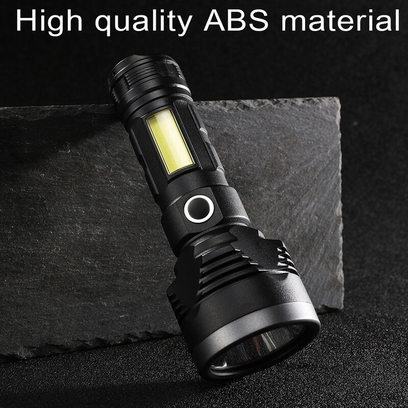 Nova p50 lanterna cob usb recarregável flash luz led multifuncional portátil lanterna tocha luz com banco de potência