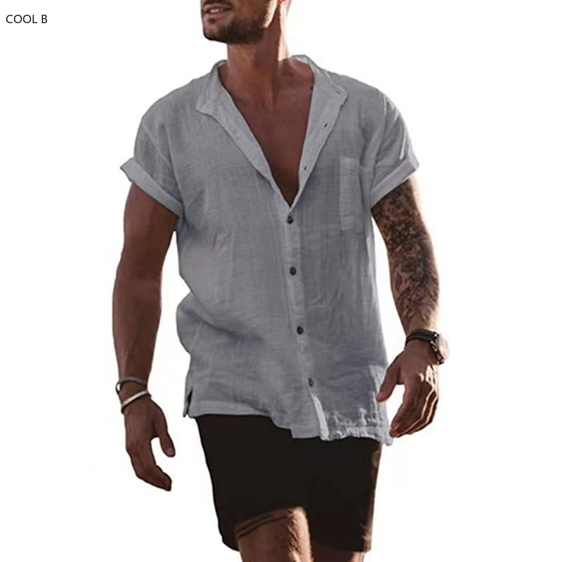 Summer Flax Shirts for Men Clothing Camisas De Hombre Camisa Masculina Chemise Homme Ropa Hombre Blouses Roupas Masculinas Shirt