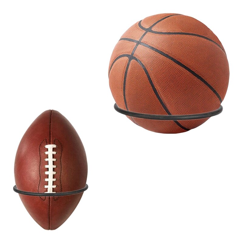 Soporte plegable de pared para pelota, estante de exhibición de pelota deportiva para baloncesto, voleibol, Rugby, fútbol, paquete de 2 uds.