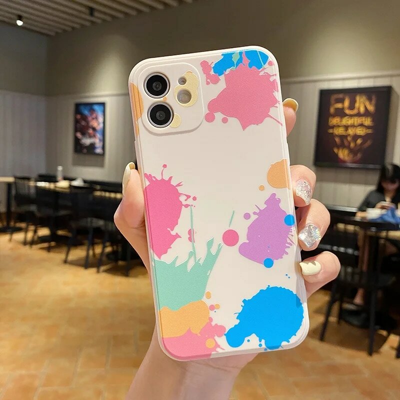 Rainbow For iPhone 11 12 13 Pro MAX 13 12 Mini 6 6S 7 8 Plus SE 2020 X XR XS MAX White Phone Protect Case Cover Silica Gel Soft