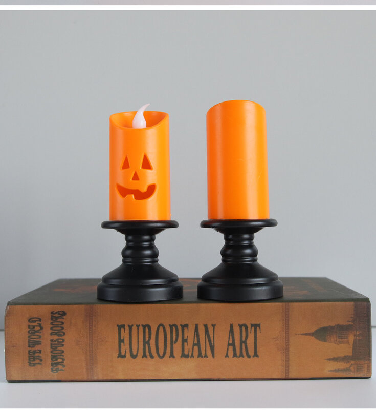 Candelabro de calabaza, luz LED electrónica, decoración de Halloween, adorno creativo, luz nocturna, 2/3/6 paquetes