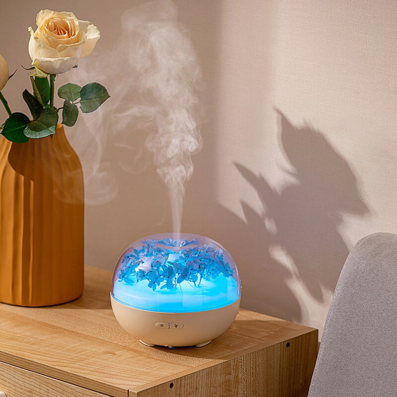 180Ml Penyebar Aroma Minyak Esensial Pelembap Udara Aromaterapi Tenang Pembuat Kabut Dingin untuk Rumah Kantor dengan Lampu Malam Warna-warni