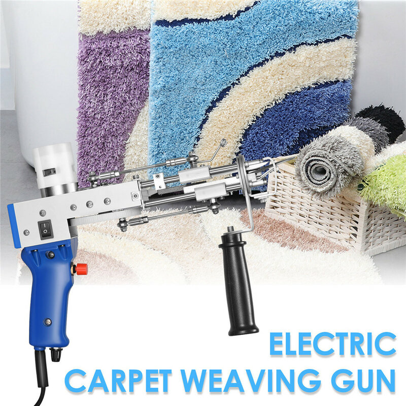 2 in1 Electric Carpet Tufting Gun Hand Gun Carpet Weaving Flocking Machines Loop Pile Cut Pile Craft Sewing Machine