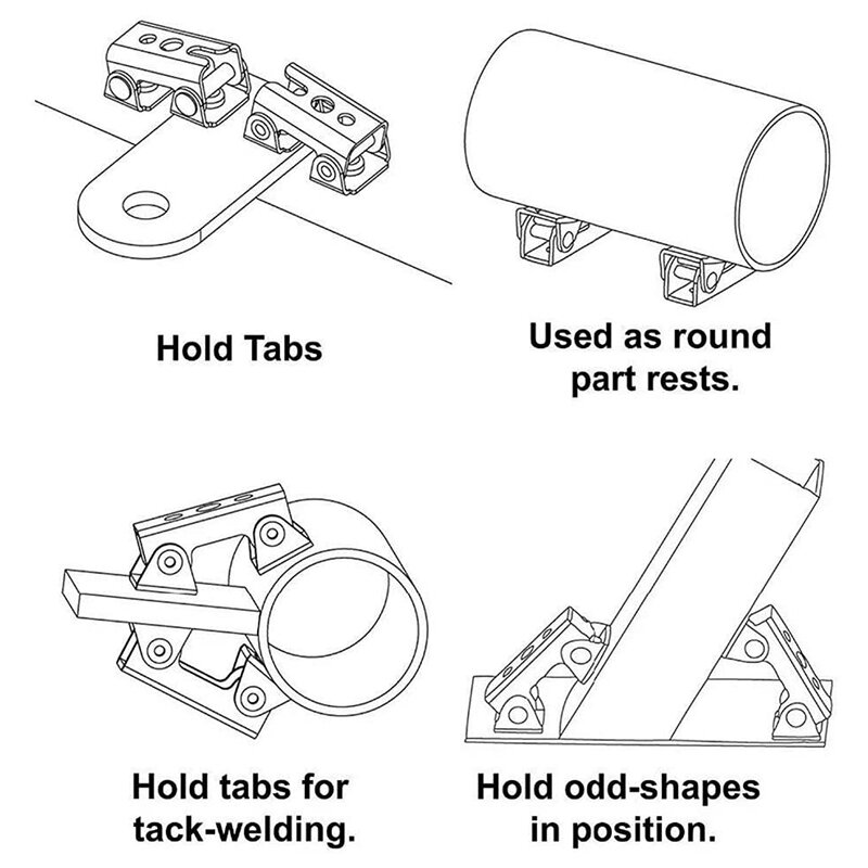 8 pces v tipo magnético braçadeiras de soldagem titular suspender fixação ajustável almofadas kit