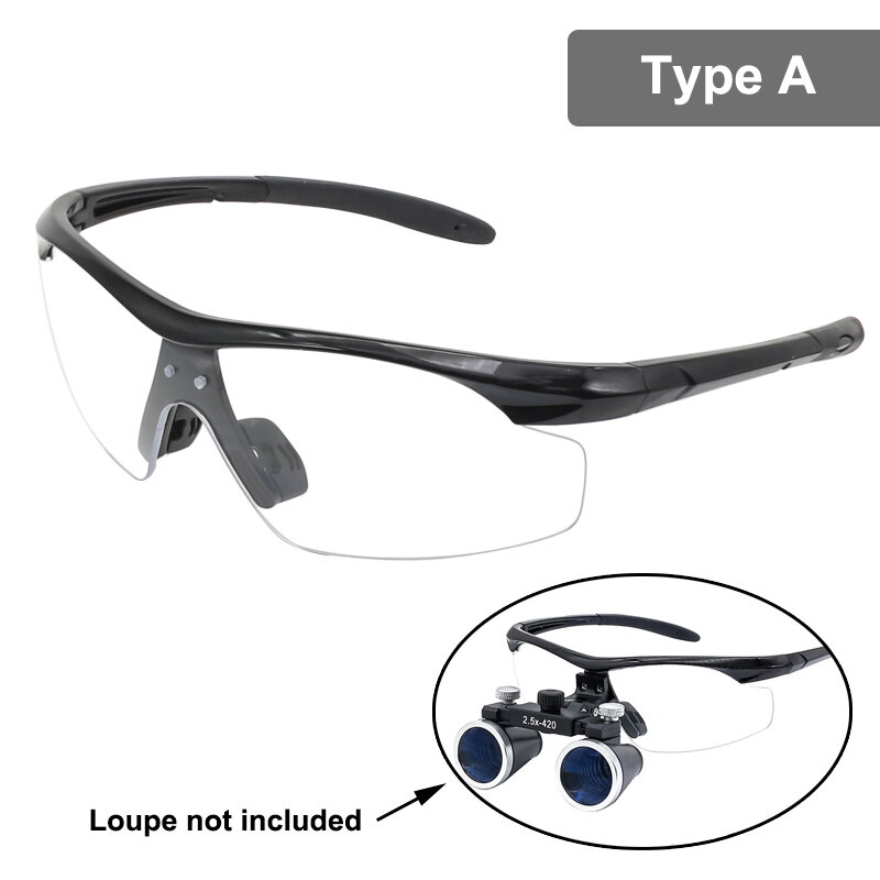 Glasses for Binocular Dental Loupes and Lamp Magnifier Accessory Part Black Color  ABS or Brass Frame with Screw Holes