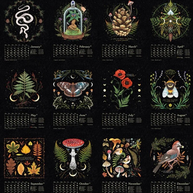 暗い森の月のカレンダー2022暗い森の動物カレンダー