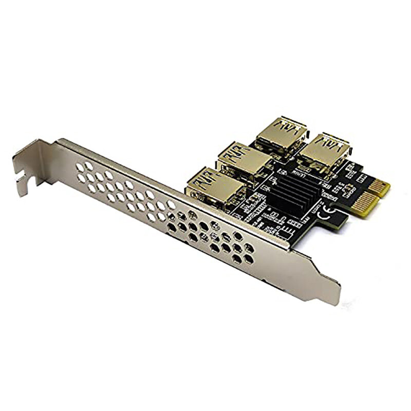 بطاقة PCI Express المضاعف الناهض ، بطاقة PCIe من 1 إلى 4 فتحات PCI-Express 16X بطاقة الناهض PCI-E 1X إلى 4 مهايئ USB 3.0 خارجي PCI-e