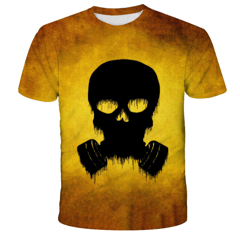Zomer Hot-Selling Mode En Knappe Kinderen 3D Skull Print T-shirt Korte Mouw O-hals Trui Top 2022 Casual T-shirt