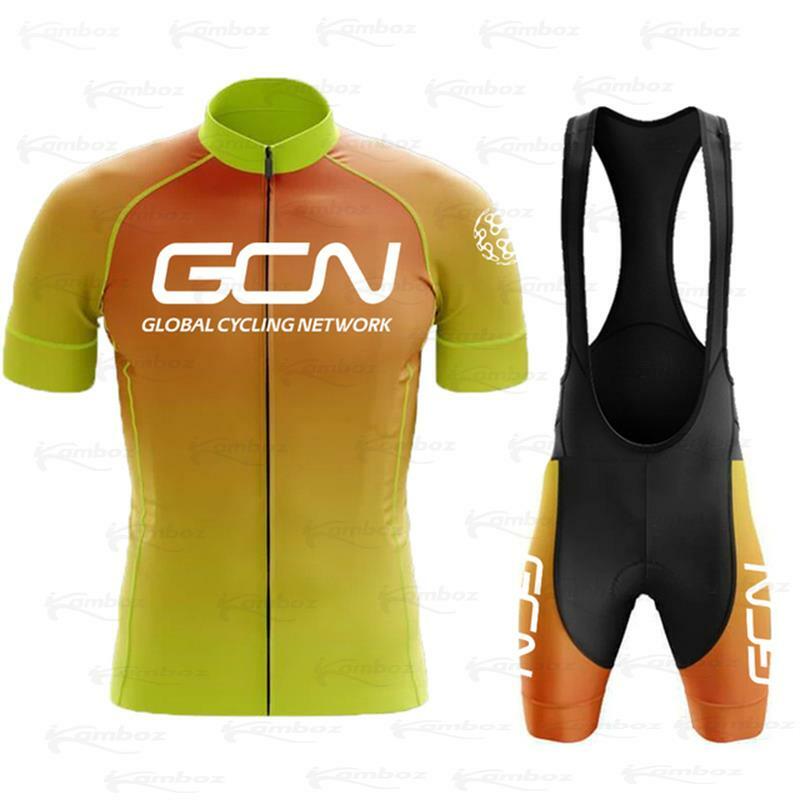 GCN-Conjunto de Maillot de ciclismo para hombre y mujer, uniforme de equipo para bicicleta de montaña, Maillot, Ropa de ciclismo corta, 2022