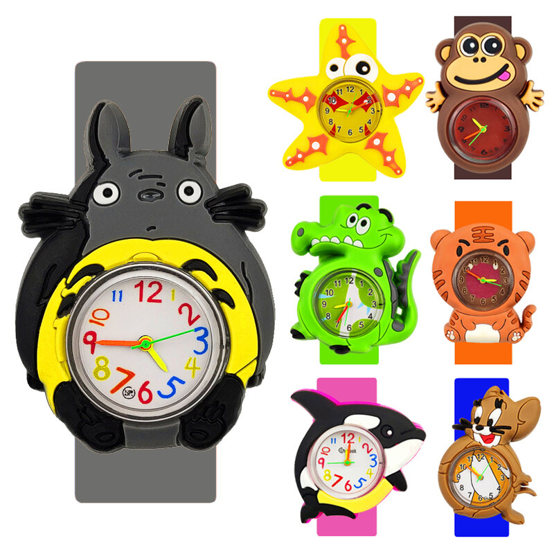 Низкая цена, оптовая продажа, детские часы, детские часы для мальчиков и девочек, подарки 5D, мультяшный крокодил/Тоторо/обезьяна, детские игрушки, часы