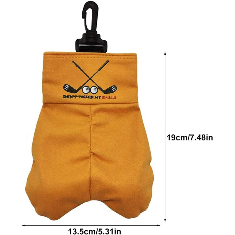 Golf Ball Storage Bag, Portable Golf Ball Carrier Pocket Holder Bag, Dont Touch My Ball Funny Clasp Snap Prank Golf Bag