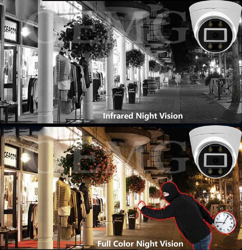 Seetong-cámara POE de 4MP y 5MP para interiores, videocámara con visión nocturna a todo Color, Audio bidireccional, tarjeta SD, CCTV, IP, IA, detección humana de vehículos