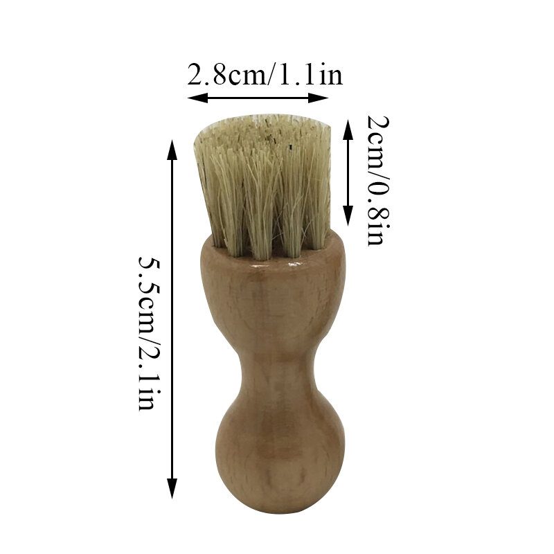 Leather Shoes Supplies Buffing Brush Portable Boot Shoes Brush Wood Handle Home Cleaning Tool 1 PC Mini Hog Bristle Brushes