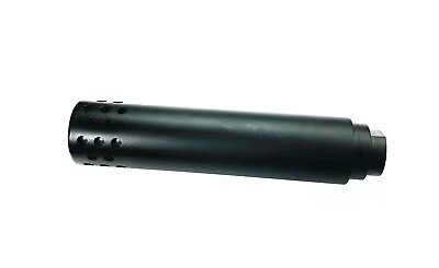 Freno de bozal CNC de 4 ° color negro, 5,5 pulgadas de largo, 1/2x28 rosca 223/ 556/ 22LR, extensión multipuerto para caza