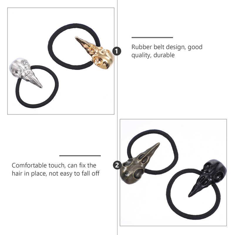 Hair Tiesheadpieceponytail Metal Bands Holder Wrap Band Rope Punk Gothic Tail Holders Elastic