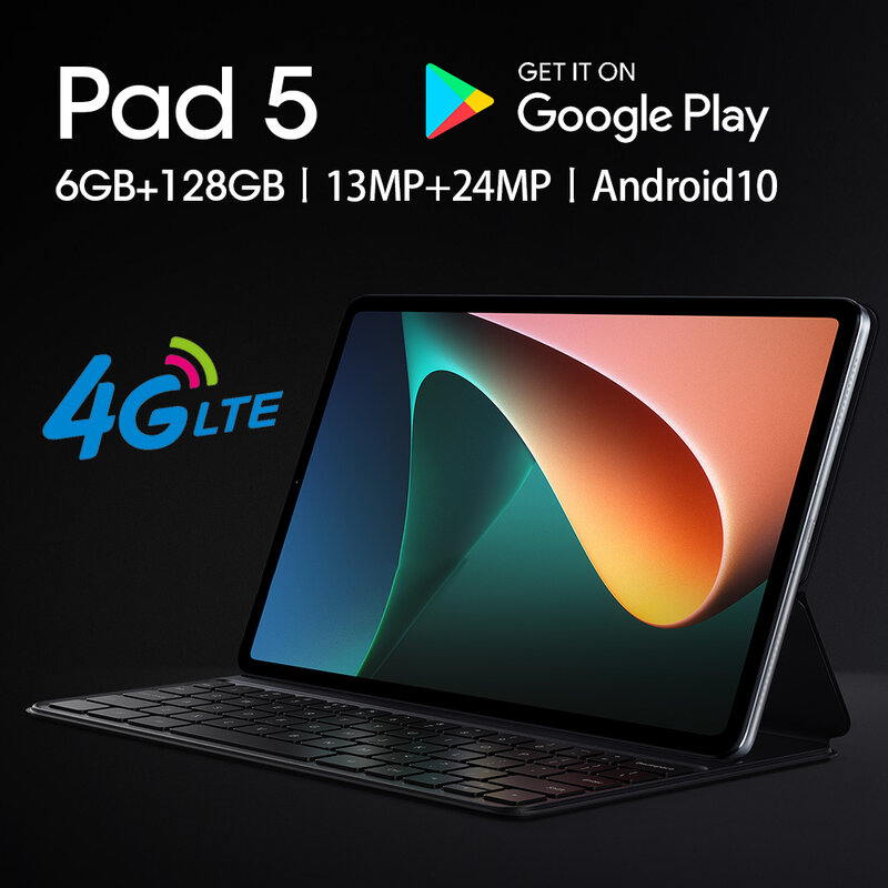 Tablette de 11 pouces Mi Pad 5 Android 10, Version globale, 8 go 256 go, 1600x2560, Snapdragon 860 Octa Core, double haut-parleur, 8800mAh