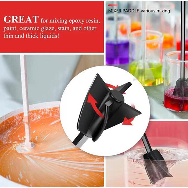 1/4 pces acessório do misturador da cola epoxy para a pintura reusável da broca e a resina misturam a pá para misturar a pintura da resina da cola epoxy reduzem as bolhas