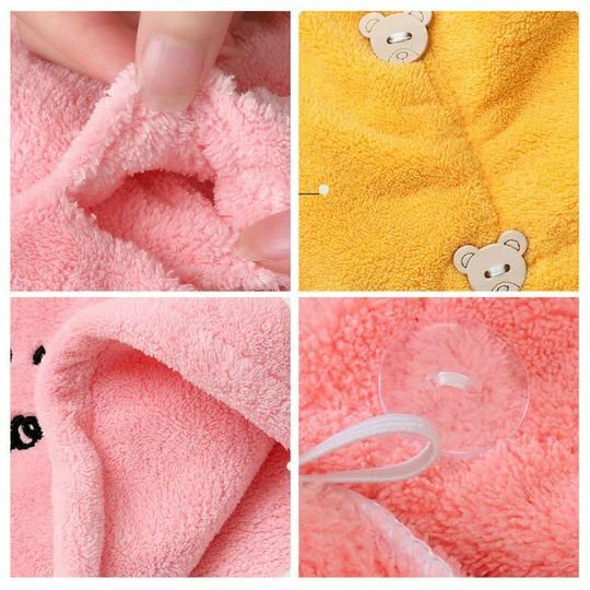 Asciugamano per asciugare i capelli in microfibra magica involucro per asciugare i capelli Super assorbente con bottone cuffia per doccia morbida da bagno testa per turbante da donna