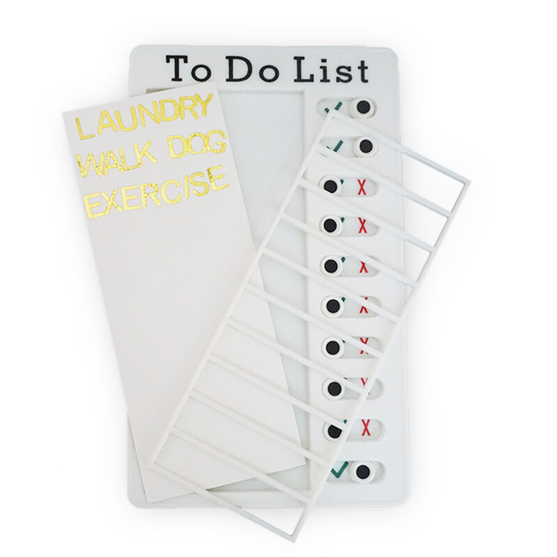 Lista di controllo della lavagna per appunti con adesivo doppio dorato per le faccende dei bambini blocco note personalizzato riutilizzabile per la lista delle cose da fare
