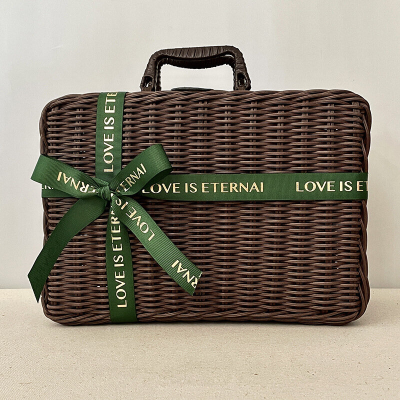 2023 New 13-inch Retro Bamboo Gift Suitcase
