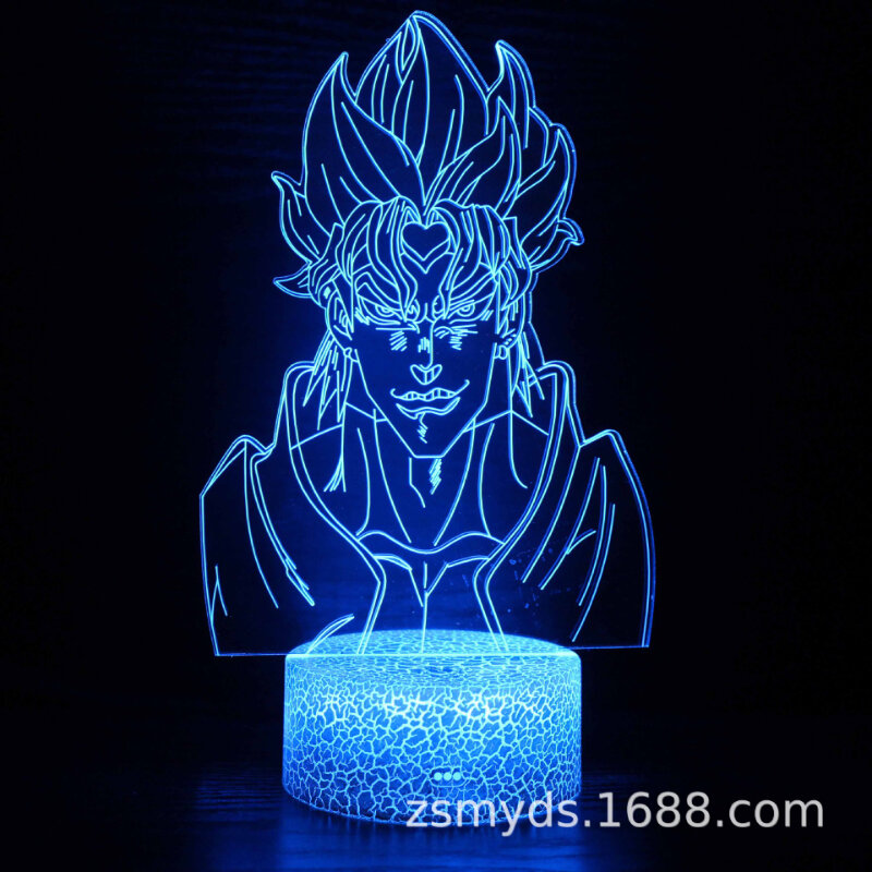 Jojos aventura bizarra 3d lâmpada de mesa led criativo colorido toque luz da noite quarto decoração luzes sinais néon para o quarto