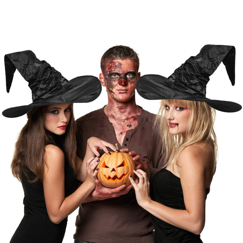 Chapeau de magicien à la mode pour Halloween, pour adultes et enfants, mascarade de Cosplay, accessoires de Costume, casquette de magicien, décoration de fête d'halloween