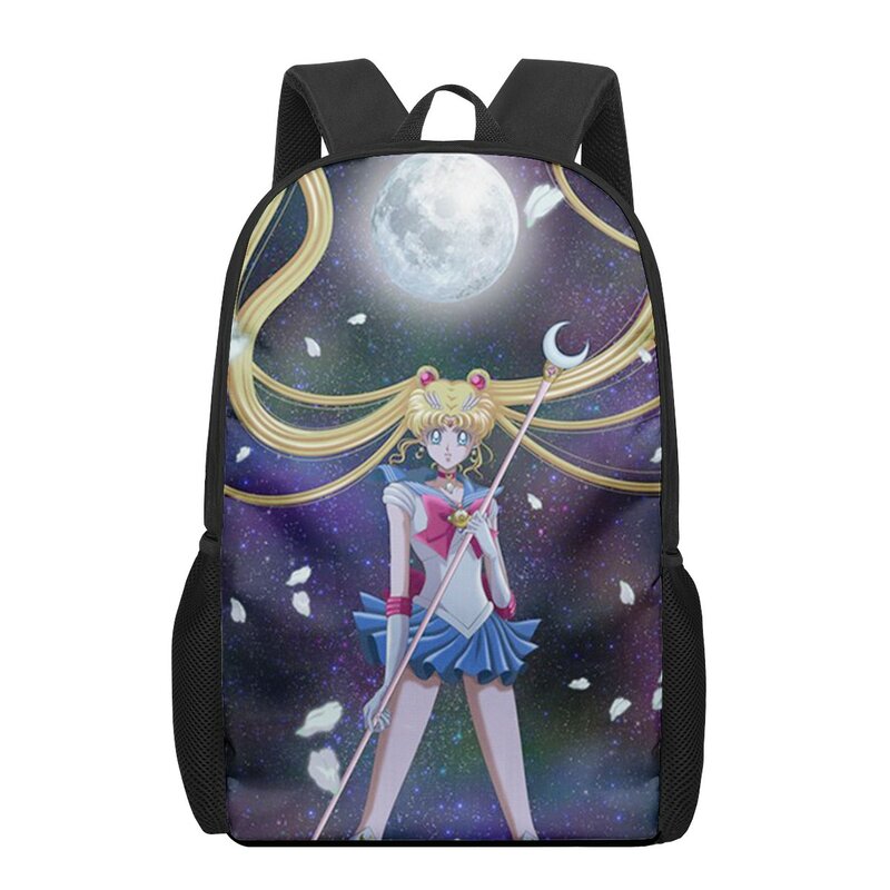 Sac d'école à motif de Sailor Moon 3D pour enfants, sac à dos décontracté pour garçons et filles