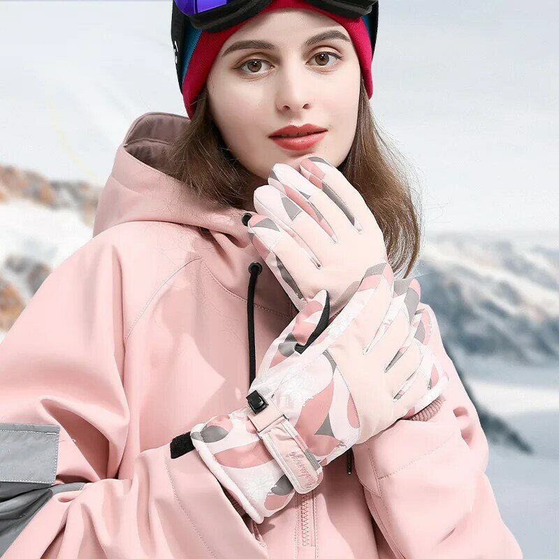 Guantes Térmicos de esquí y Snowboard para mujer, guantes de invierno para montar en motocicleta, resistentes al viento, impermeables, Unisex