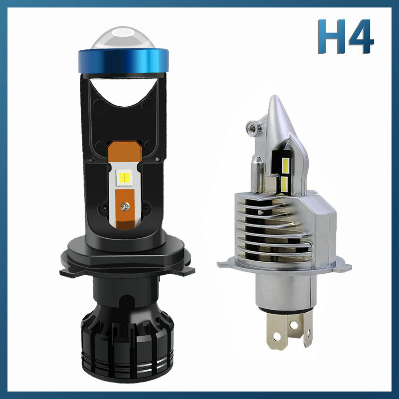 H4 LED Car Lamps 2pcs Auto Car accessories Light Bulb Lamp Motorcycle Headlight Headlamp Led Lenses High Low Beam with Canbus