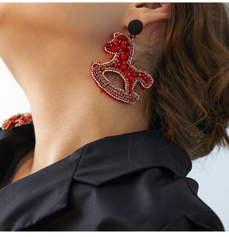 컬러 포니 귀걸이 귀걸이 귀걸이 여성 개성 심플한 귀걸이 틈새 디자인 귀걸이 2022 귀걸이