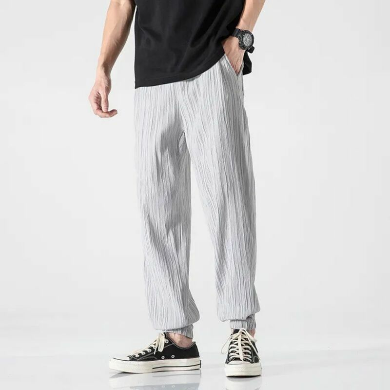 Uomo Street Hip Hop Stripe Casual allentato Summer Fashion Trend Pant pantaloni larghi comodi di alta qualità con coulisse High Street
