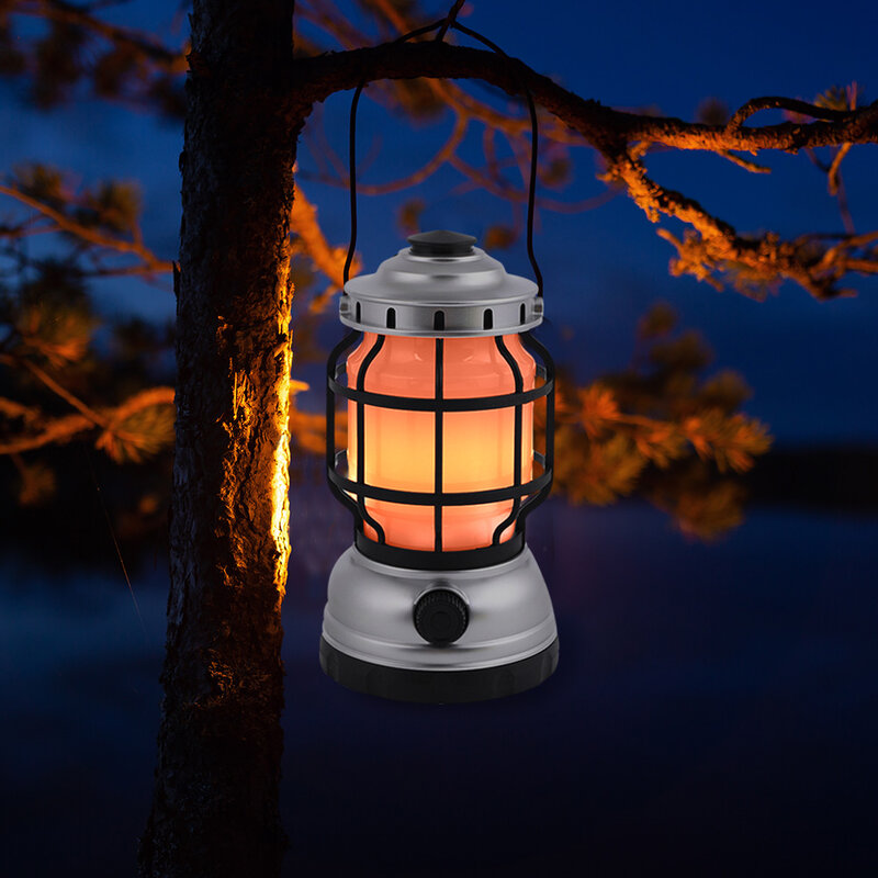Lámpara LED portátil de queroseno para acampada al aire libre, farol de queroseno recargable por USB, luces de emergencia, Retro