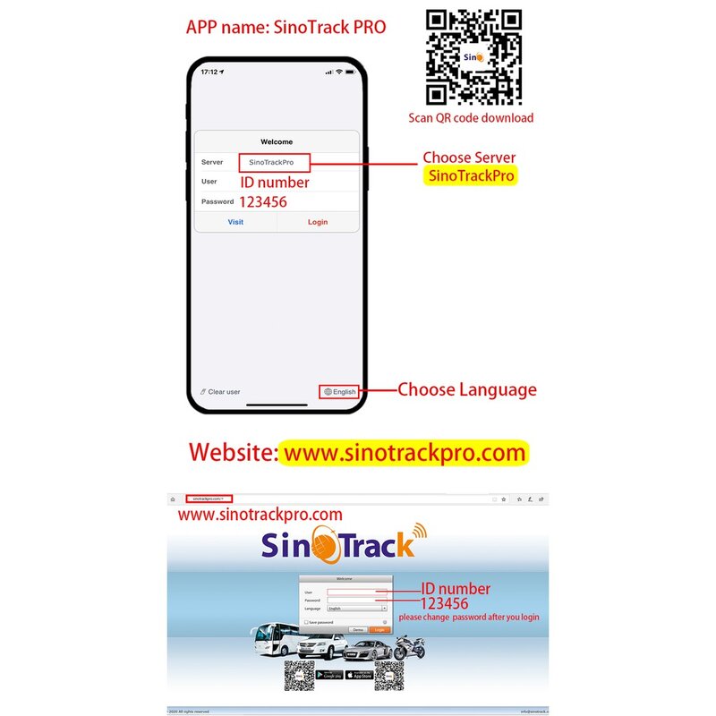 SinoTrack Pelacak GPS Mini Tahan Air ST-901 Asli untuk Perangkat Kendaraan Motor Mobil Waktu Nyata dengan Aplikasi Online Gratis