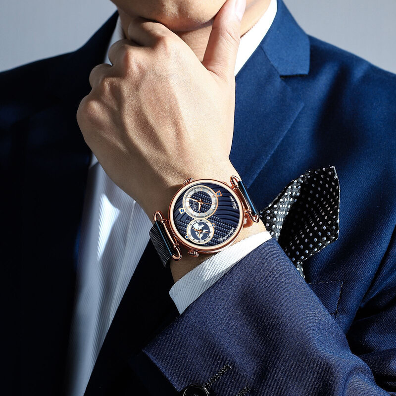 Montre-bracelet d'affaires en acier inoxydable pour hommes, marque de luxe supérieure, livraison directe, mode 2023