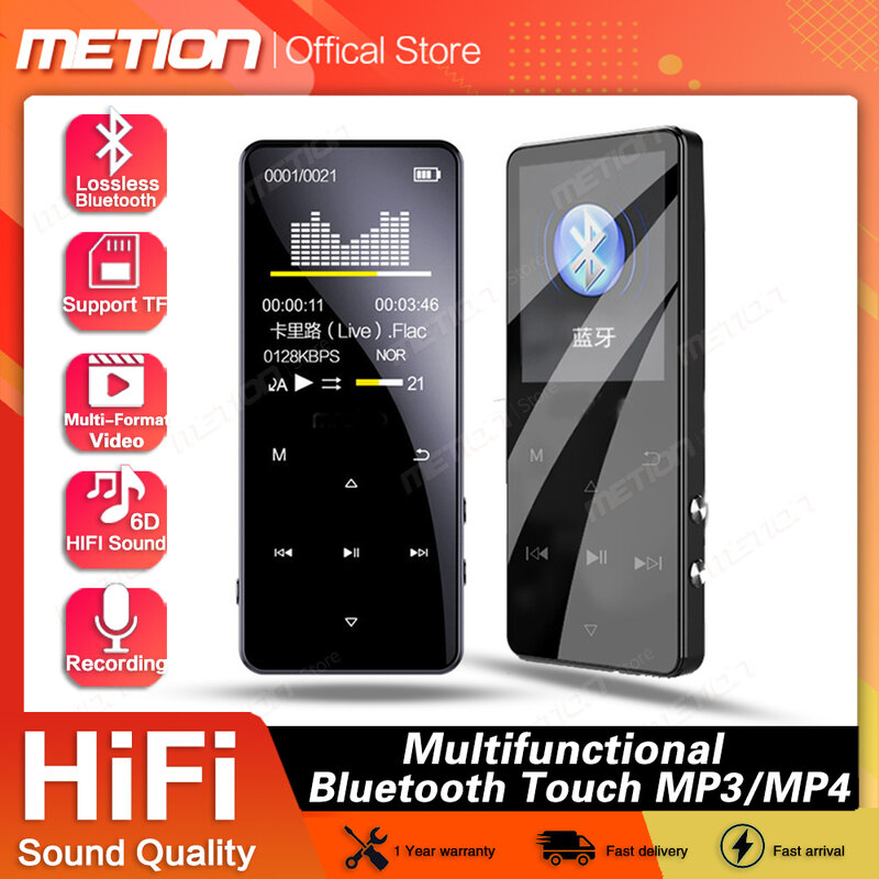 새로운 2021 MP3 플레이어 16 기가 바이트 블루투스 5.0 HiFi 휴대용 오디오 워크맨 FM 시계 레코더 휴대용 스포츠 MP3 음악 플레이어