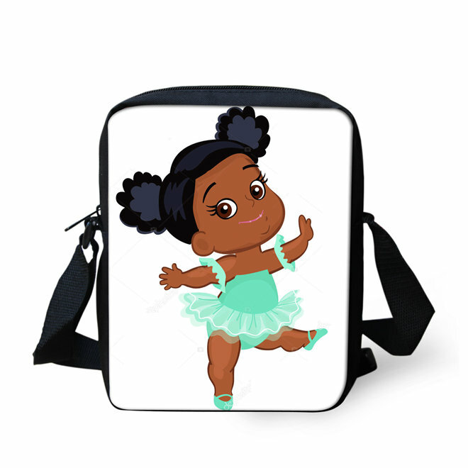 ADVOCATOR-Bolsos cruzados con diseño de chica africana, morrales escolares con correa ajustable para niños, bolsa mensajero de dibujos animados Premium, envío gratis