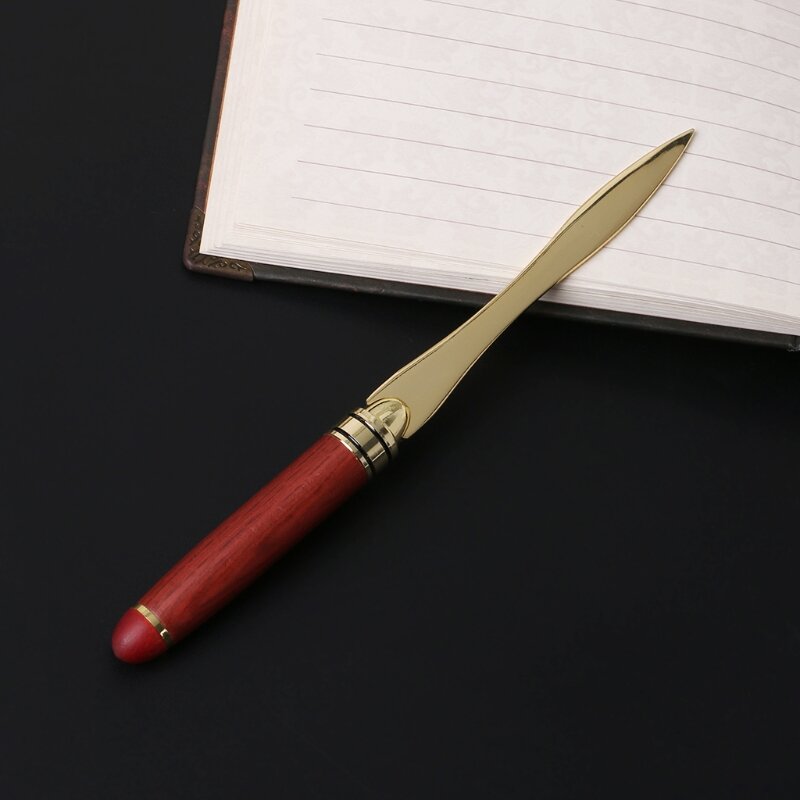 Нож для резки конвертов с деревянной ручкой, из нержавеющей стали